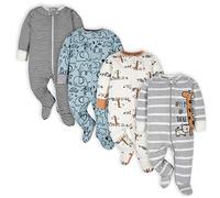 Gerber Sleep 'N Play Lot de 4 grenouillères pour bébé garçon, motif jungle