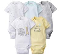 Gerber Unisexe Baby 5-Pack Sleeve Vari t de grenouill res Bodys Bodys Elephant Dream Nouveau-n