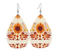 Gerbera Art Boucles d'oreilles en cuir style européen et américain pour jeunes femmes, cadeaux d'anniversaire, cadeaux de Saint-Valentin