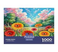 Gerbéra Puzzle 1000 Pieces Cadeau Unique Fiori Piante Bellissimo Jeu Éducatif Challenge Toy À De Qualité Supérieure Peinture Art pour Adultes Enfants 70x50cm/1000pcs