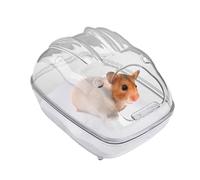 Gerbil Bathing Box - Clear Container, Lightweight Tub, Smooth Rounded Shape, Easy Wash Finish, House Cage Accessory | Hamster Sand Habitat for Small Animal Chinchilla Grooming Body Cleaning