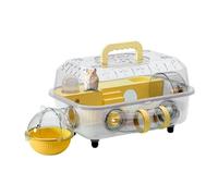 Gerbil Cage | Caisse transparente assemblée à 2 couches, avec tunnel et roue silencieuse, 37 x 25 x 22 cm | Pour exercice, literie, repos, cachettes, gerbille de petits animaux