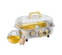 Gerbil Cage - Habitat transparent - 37 x 25 x 22 cm - Accessoires pour enclos pour hamster à double couche - Construction en polypropylène - Fenêtre d'observation - Favorise les mouvements