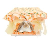 Gerbil House - Caverne de lit en forme de hérisson douce et confortable avec porte à pompons pour souris, salle de jeux, lapin, chinchilla et gerbille