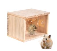 Gerbil House, Solid Wood Gerbil, Hamster Home, Chinchilla, Small Animal Hide, Hamster House, Wood Small Animal House, Creative Small Animal for Cage, Terrarium, Habitat