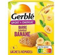 GERBLÉ - Barres Saveur Banane - Sport & Énergie - Barres Énergétiques au Germe de Blé - Goût Naturel de Banane - Source de Glucides et Vitamine B1 - 6 Barres - 150 g