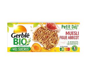 Gerblé Bio Biscuit Muesli - Biscuits Bio aux Céréales Complètes, Raisins Secs et Graines, Sans Huile de Palme, Riche en Fibres, 132 g