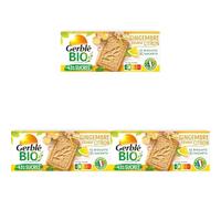 Gerblé Bio Sablés Citron Gingembre - Biscuits Bio Saveur Tonique, Sans Huile de Palme, Réduits en Sucres, Texture Fondante, 12 Sablés, 132 g (Lot de 3)