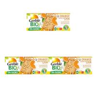 Gerblé Bio Sablés Orange Graines de Chia - Biscuits Bio Fruités et Croquants, Sans Huile de Palme, Réduits en Sucres, 12 Sablés, 132 g (Lot de 3)