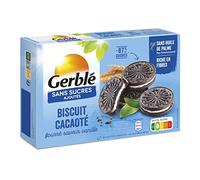 Gerblé Biscuit Cacaoté Fourré Vanille Sans Sucres Ajoutés - Biscuits Gourmands Sans Huile de Palme, 176g (4x4 biscuits)