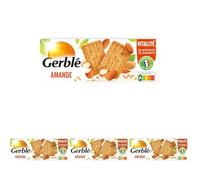 Gerblé Biscuit Vitalité Saveur Amande - Amandes torréfiées, Nutriscore A, riches en fibres, sans huile de palme, 25 biscuits, 210g (Lot de 4)