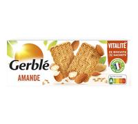 Gerblé Biscuit Vitalité Saveur Amande - Amandes torréfiées, Nutriscore A, riches en fibres, sans huile de palme, 25 biscuits, 210g