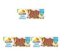 Gerblé Biscuits Cacao Céréales - Goût intense de cacao et céréales, allégés en sucres, sans huile de palme, 4 pochons, 160g (Lot de 3)