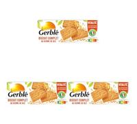 GERBLÉ - Biscuits Complets au Germe de Blé - Riches en fibres - Sans Huile de Palme - Nutri-Score B - 5 Sachets Individuels - 25 Biscuits - 210 g