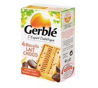 Gerblè Biscuits diététiques Lait chocolat - Lot de 18 boîtes de 4 biscuits 46 g