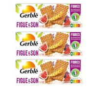 Gerblé Biscuits Figue & Son - Riche en fibres, saveur fruitée et texture moelleuse, sans huile de palme, lot de 3 paquets, 3 x 192g