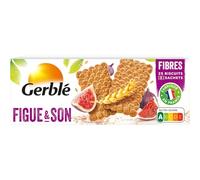 Gerblé, Biscuits Figues et Son, Allegés en sucres, Riches en fibres, Sans huile de palme, 1 boîte de 25 biscuits, 210 g