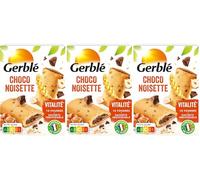 GERBLÉ - Biscuits Fourrés Chocolat Noisette - Réduit en Sucres - Cacao Durable - Sans Huile de Palme - 10 Biscuits - 200 g