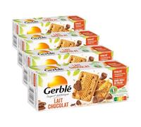 GERBLÉ - Biscuits Lait Chocolat Pépites Fondantes - Réduit en Sucres - Source de Magnésium - Cacao Durable - Sans Huile de Palme - 15 Biscuits - 172 g
