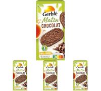 Gerblé Biscuits Matin Chocolat - Céréales Complètes, Réduits en Sucres, Riches en Fibres - Petit-Déjeuner Gourmand Sans Huile de Palme, 200 g (Lot de 4)