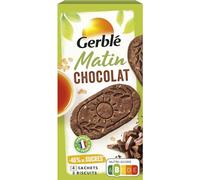 Gerblé Biscuits Matin Chocolat aux Céréales Complètes, Réduits en Sucres, Riches en Fibre, Sans Huile de Palme, 200g, 221590