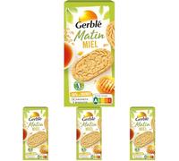 Gerblé Biscuits Matin Miel - Céréales Complètes, Source de Fibres et Vitamines - Petit-Déjeuner Équilibré Sans Huile de Palme, 200 g (Lot de 4)