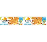 Gerblé Biscuits Muesli Avoine - Flocons d’avoine, raisins secs et noisettes, riches en fibres et magnésium, allégés en sucres, 290g (Lot de 2)