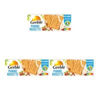 Gerblé Biscuits Pomme Noisette - Croustillants et allégés en sucres, source de vitamines B1, B9 et E, très pauvres en sel, 230g (Lot de 3)