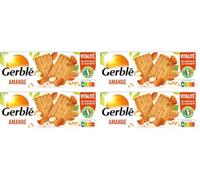 GERBLÉ - Biscuits Saveur Amande - Réduit en Sucres - Riche en Fibres - Sans Huile de Palme - Nutri-Score A - 5 Sachets Individuels - 25 Biscuits - 210 g