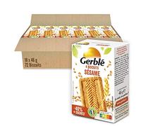 GERBLÉ - Biscuits Sésame Goût Toasté - Réduit en Sucres - Sans Huile de Palme - Nutri-Score B - Format Pocket 4 x 18 - 72 biscuits