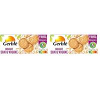GERBLÉ - Biscuits Son d’Avoine - Riche en Fibres - Réduit en Sucres - Sans Huile de Palme - Nutri-Score B - 18 Biscuits - 144 g