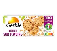 Gerblé Biscuits Son d'Avoine, Allégés en sucres, Riches en fibres, Sans huile de palme, 18 biscuits, 144g