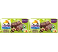 Gerblé Brownies Chocolat Noisettes - Sans Gluten & Sans Lactose - Fondant Gourmand au Cacao Durable, 4 Sachets Individuels, 150 g (Lot de 2)