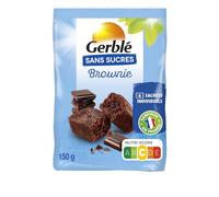 GERBLÉ - Brownies Chocolat - Sans Sucres - Cacao Durable - Sans Huile de Palme - 6 Sachets Individuels - 150 g