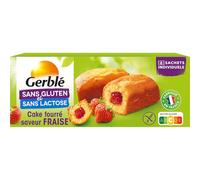 Gerblé Cake Fourré Saveur Fraise - Sans Gluten & Sans Lactose - Goûter Moelleux à la Fraise, Sans Huile de Palme, 6 Sachets Individuels, 210 g