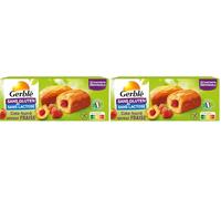 Gerblé Cake Fourré Saveur Fraise - Sans Gluten & Sans Lactose - Goûter Moelleux à la Fraise, Sans Huile de Palme, 6 Sachets Individuels, 210 g (Lot de 2)