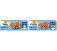 Gerblé Choco Fondant Lait Sans Sucres Ajoutés - Biscuits au Chocolat au Lait Fondant, Sans Huile de Palme, 126g (12 biscuits) (Lot de 2)
