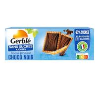 Gerblé Choco Fondant Noir Sans Sucres Ajoutés - Biscuits au Chocolat Noir Fondant, Sans Huile de Palme, Format Pratique 126g (12 biscuits)