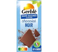 GERBLÉ - Chocolat Noir Intense Sans Sucres Ajoutés, Plaisir Cacao Authentique (Tablette 80g) - Le Lot De 4