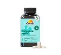 GERBLE - Collagène Marin Hydrolysé 1200 mg - Peptides de Type 1 - Complément Alimentaire - Goût Léger - Sans Colorants - Programme 3 mois (90 Comprimés)