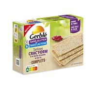GERBLÉ - Crac’form Complète - Tartines à la Farine Complète d’Avoine et Riz - Sans Gluten & Sans Lactose - Source de Fibres - Nutri-Score A - 210 g