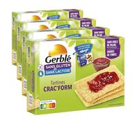 Gerblé Crac’form Sans Gluten & Sans Lactose - Tartines Croquantes Riz & Maïs, Riche en Fibres, Sans Huile de Palme, 6 Sachets, 250 g