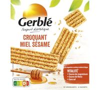 Gerblé Vitalité, Croquants Miel Sésame, Sans huile de palme, 1 boîte de 18 biscuits, 162g