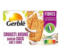 Gerblé Croustillants Avoine Coco aux 3 Sons - Riche en fibres, flocons d’avoine, noix de coco et sons de céréales, texture croquante, 192g