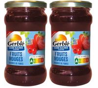 GERBLÉ - Fruits Rouges à Tartiner - Sans Sucres Ajoutés - Source de Fibres - Nutri-score A - 320 g (Lot de 2)