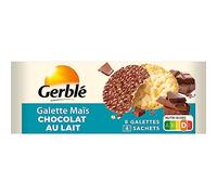 Gerblé Galettes de maïs au chocolat au lait, 4x2 Galettes (Emballages individuels), 124g, 208674