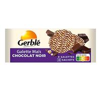 Gerblé - Galettes Maïs Chocolat Noir - Source de Fibres - Sans Huile de Palme - Sans Colorant -Sans Conservateur - 1 Paquet 96 g (4 sachets de 2 Galettes)