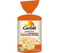 Gerblé Galette De Maïs Saveur Emmental Touche De Poivre, Idéal Pour L'Apéritif, 12 Galettes, 123,5 G, 210589
