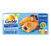 GERBLÉ - Gâteau Fourré Chocolat - Sans Sucres Ajoutés - Cacao Durable - Sans Huile de Palme - Nutri-Score B - 5 Sachets Individuels - 150 g