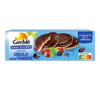 GERBLÉ - Génoise Chocolat Framboise - Sans Sucres - Cacao Durable - Sans Huile de Palme - Nutri-Score B - 11 Génoises - 140 g